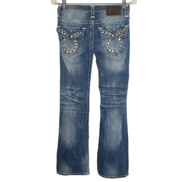 Big Star Vintage Collection Women's Liv Jeans with Back Pocket Flap and Jewels - Picture 3 of 15